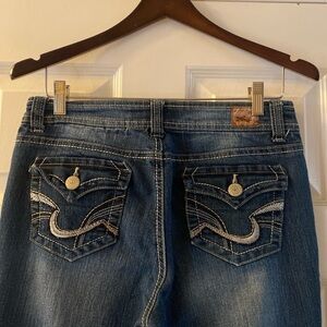 LEI Blue Boot Cut Jeans with Distinctive Embroidery